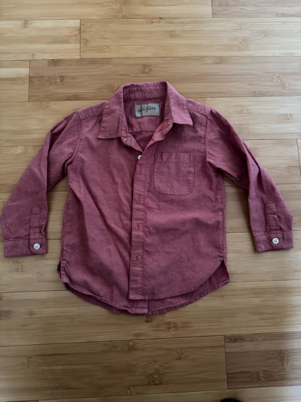 Old Navy Boys' Long Sleeve Button-Up Shirt - Dusty Pink